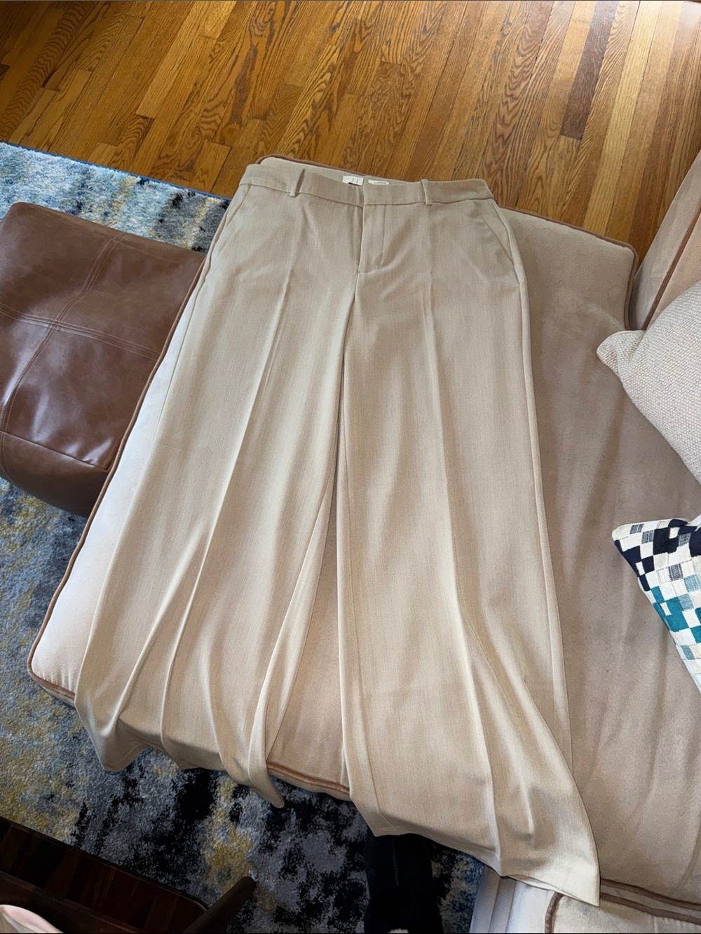 a new day Beige Wide-Leg Pleated Skirt-Pant
